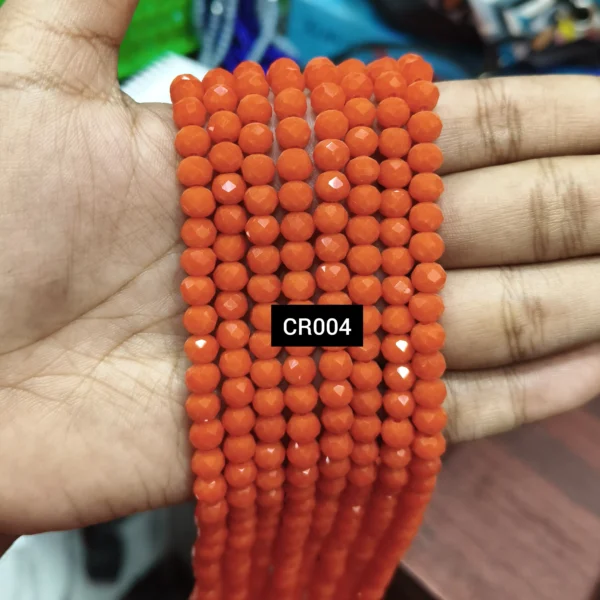 CR004 ORANGE 6MM CRYSTAL BEADS