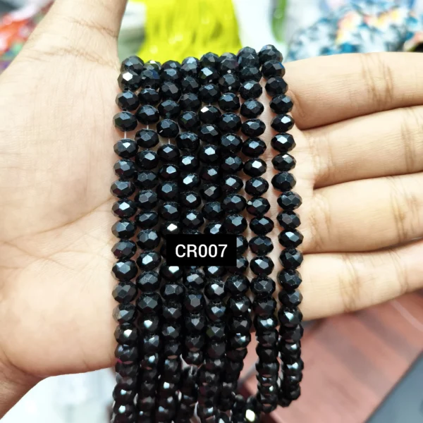CR007 BLACK 6MM CRYSTAL BEADS