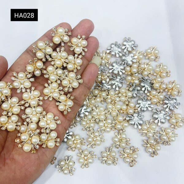 HA028 PEARL FLOWER GOLD (10 PCS PACK)