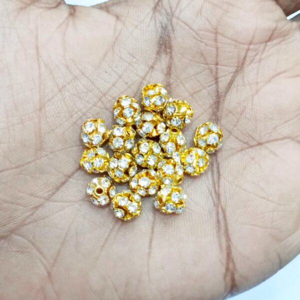 SMALL STONE BALL GOLD(12 PCS PACK)
