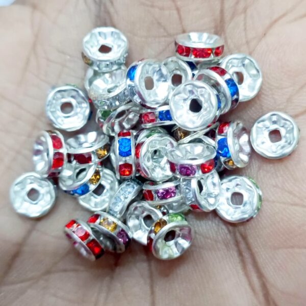 MULITI COLOR SILVER SPACER(12 PCS PACK)
