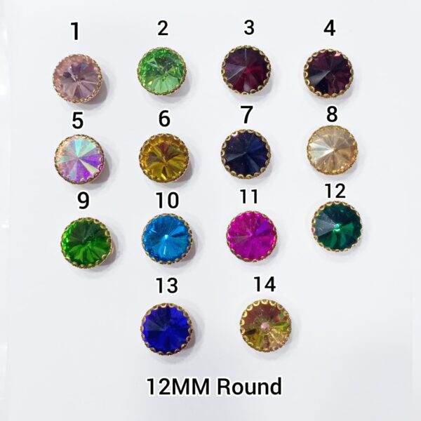 ROUND STONES 12MM(12 PCS PACK)