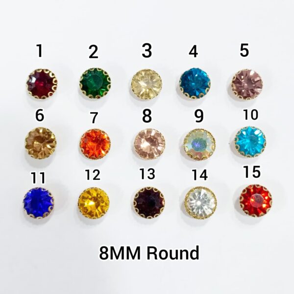 ROUND STONES 8MM(12 PCS PACK)